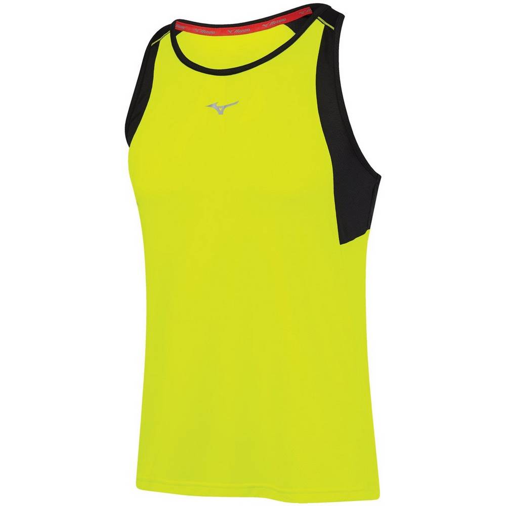 Mizuno Singlet Alpha Vent - Erkek Atlet - Sarı/Siyah Türkiye (QZYFPC-925)